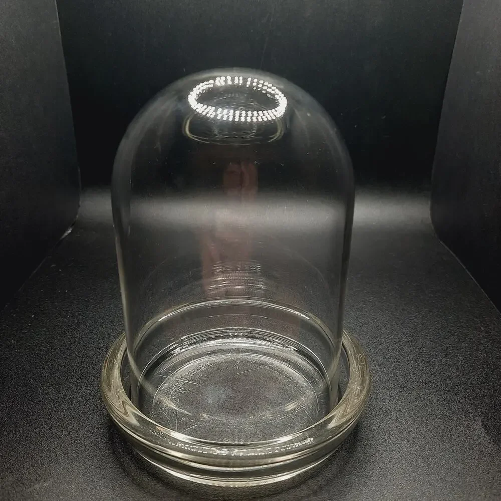Clear Glass Cloche Bell Jar Terraium Dome Matching Glass Base No Hole